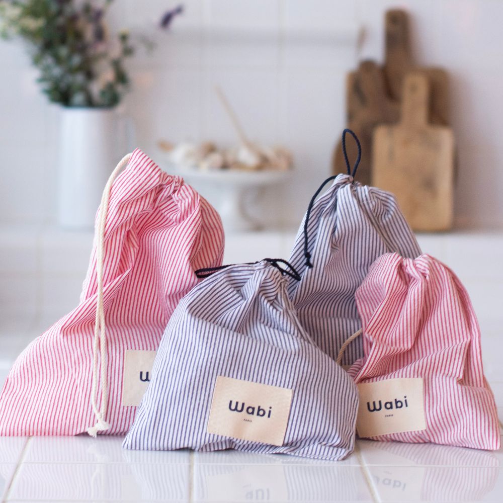 Le Sac À Vrac - Rayure Fraise Small