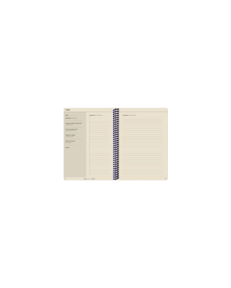 Carnet de recettes - Papier Tigre