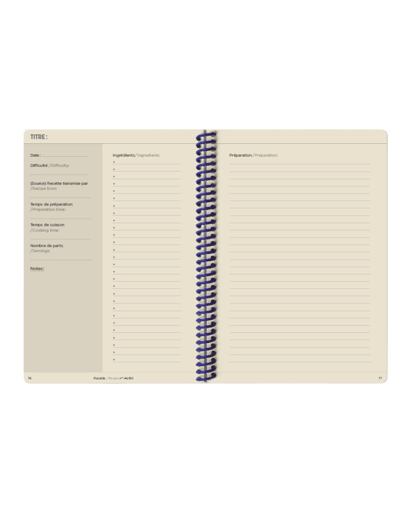 Carnet de recettes - Papier Tigre