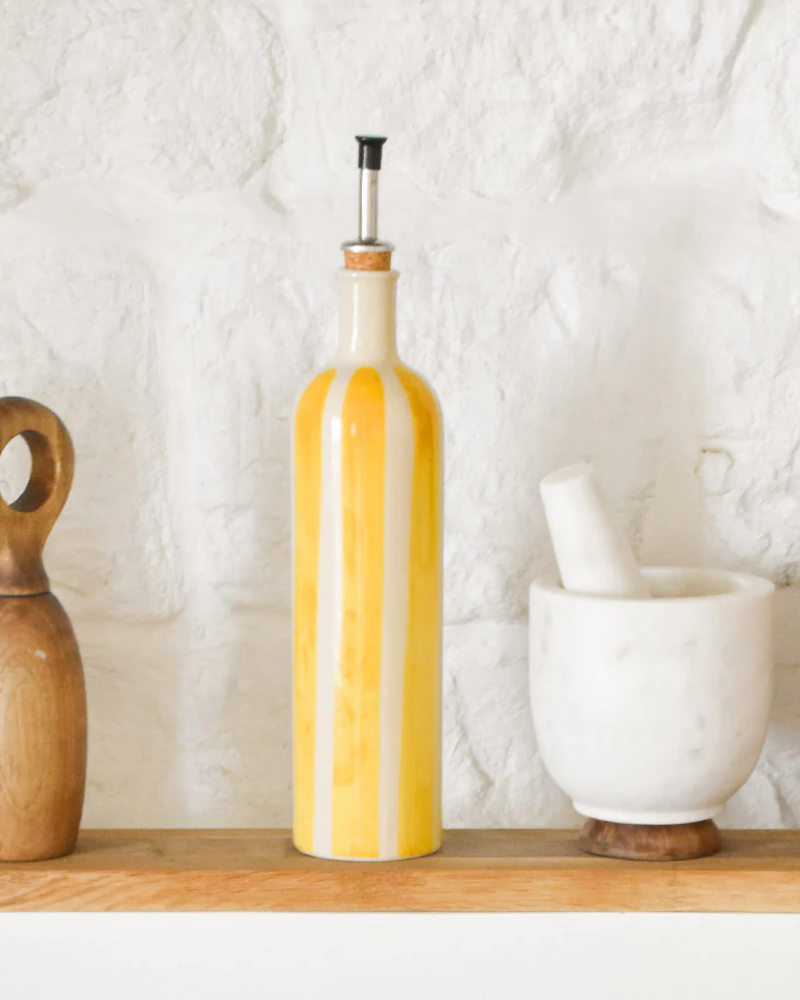 Bouteille d'huile Jaune "Linhas" - Céladon