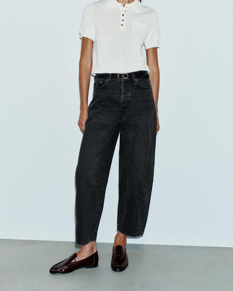 Jean Barrel taille haute - Zara
